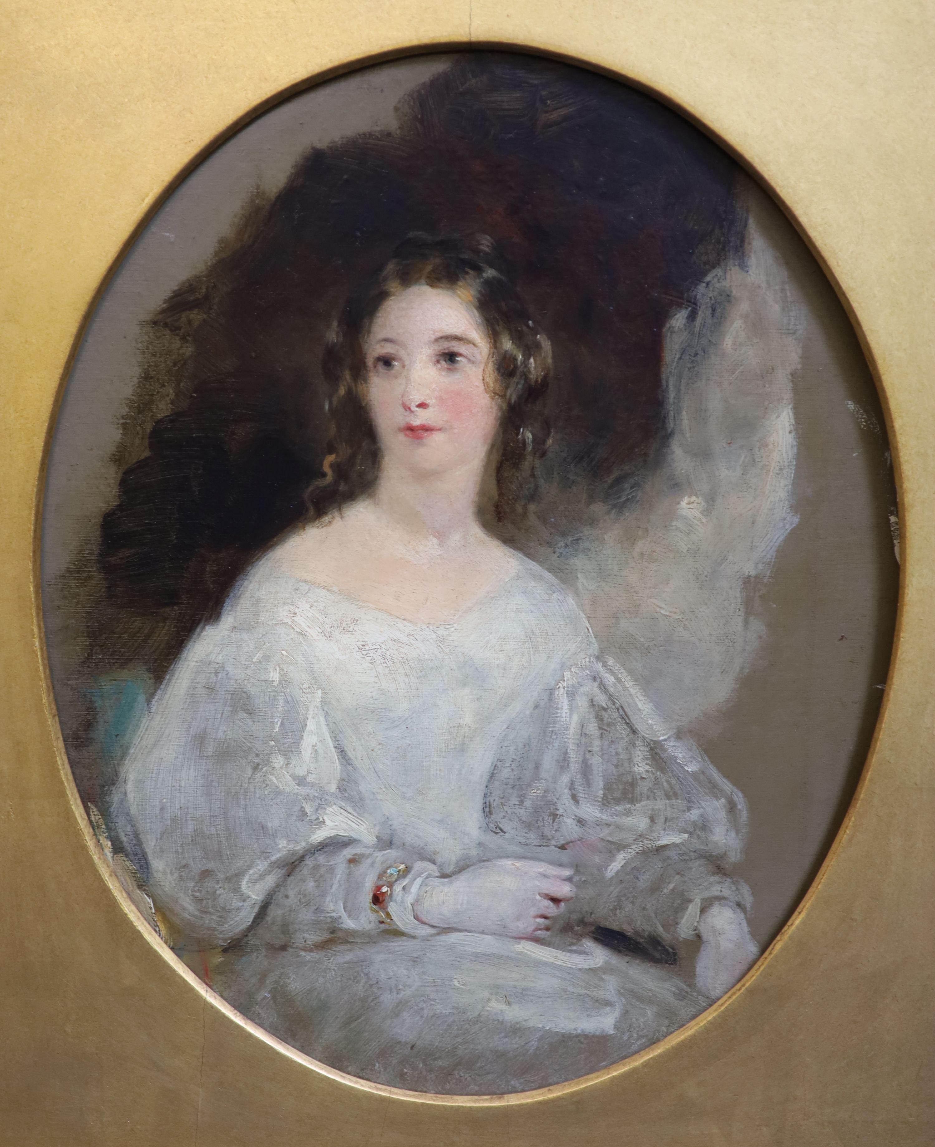 Sir John Watson Gordon (1788-1864), Portrait of Lady Stewart of Allenbank, oil on wooden panel, 39 x 32 cm.